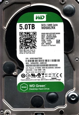 WD50EZRX-00MVLB1 S/N:WXM1H DCM: EANNHVJMBB WESTERN DIGITAL 5TB THAILAND DEC 2014 - Image 1 of 2