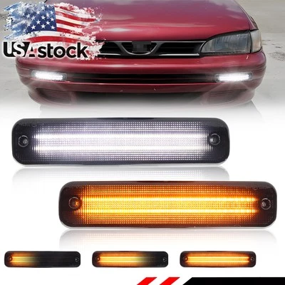 2 luces de señal DRL de parachoques dinámico ahumado para 93-98 Subaru Classic Impreza Foto 1 de 4