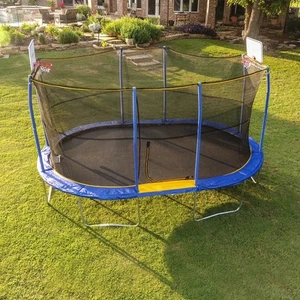 Jumpking 10" x 15" Oval Trampoline with Basketball Hoop - Picture 1 of 5