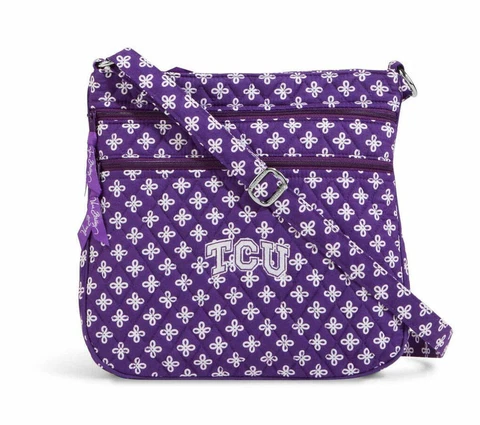 TCU Texas Christian University Vera Bradley Triple Zip Hipster Crossbody Bag NWT Cover