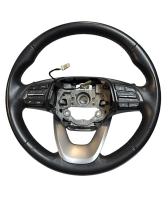 2018-2021 HYUNDAI KONA STEERING WHEEL BLACK LEATHER OEM - Image 1 of 2
