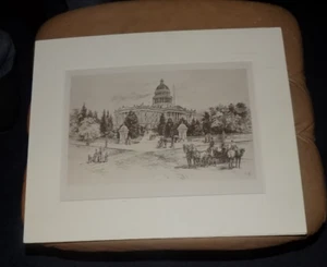 1888 Stampa opaca di EDIFICIO DELLA CAPITALE DI STATO A SACRAMENTO, CALIFORNIA - Foto 1 di 1