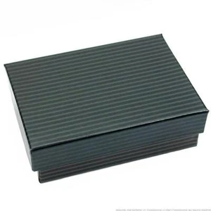 500 Black Stripe Cotton Filled Jewelry Gift Box 3 1/4" - Picture 1 of 2