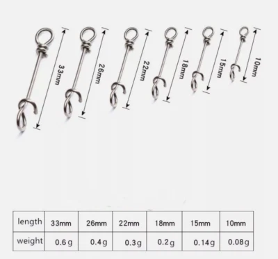 Clip de conexión rápida de acero inoxidable 100 piezas pivotes de pesca rápidos bonitos broches de presión Foto 1 de 4