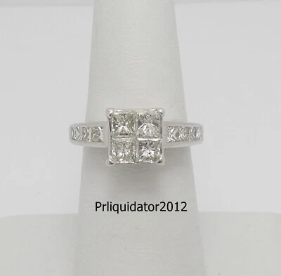 1.75CT Natural Diamond Anniversary Engagement Wedding Bridal Ring 14K White Gold - Image 1 of 4