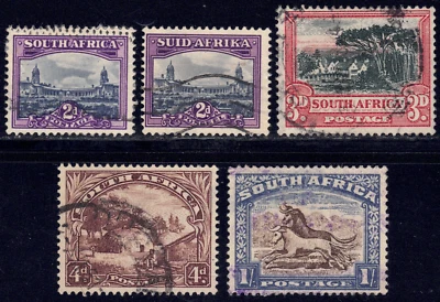 1927-28 South Africa - SC# 26a-29a - Government Building - 5 Different - Used - Image 1 of 2