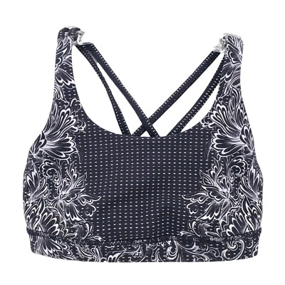 Lululemon Energy Bra Infinity Alpine White Black Floral Sports Bra Size 4 - Image 1 of 4