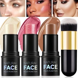 Contour Stick Highlighter Stick, Blush Stick 3Pcs Cream Contour Kit with Contour - Picture 1 of 6