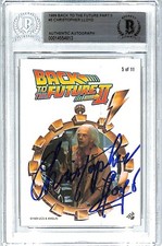 1989 Topps Back To The Future 2 CHRISTOPHER LLOYD Signed Card #5 BAS Slabbed
