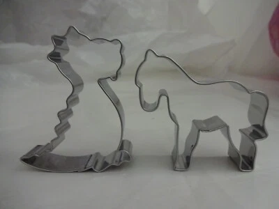 2er Set Ausstecher Ausstechform kleiner Drache & Pferd Plätzchen Kekse Edelstahl - Bild 1 von 4