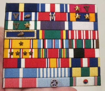 US NAVY MARINE CORPS AVIADOR CINTA PERSONALIZADA BARRA ESTANTE SEGUNDA GUERRA MUNDIAL, COREA ALTAMENTE DECORADO Foto 1 de 4