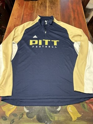 Adidas NCAA Pitt Panthers 1/4 Zip Sweater in Blue Size Large Nice Men’s - Image 1 of 4