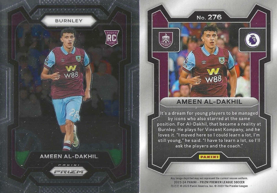 2023-24 Panini Prizm Premier League Ameen Al-Dakhil #276 Rookie RC - Image 1 of 1