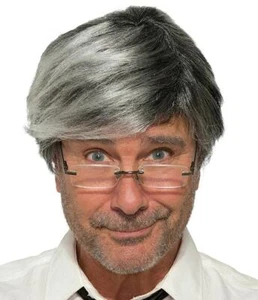 Old Man Wig Grandpa Gray Grey Fancy Dress Up Halloween Adult Costume Accessory - Picture 1 of 1