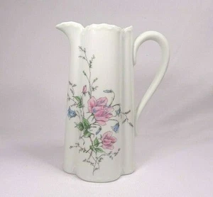 Vintage Charles Haviland Limoges Milchkännchen Krug, rosa Rosen, pastellige Wildblumen - Bild 1 von 8