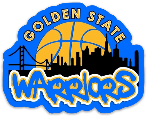 Golden State Warriors City Scene Background Monogram Logo Type Die-cut MAGNET Cover