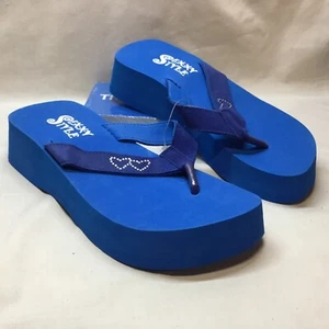 NEW Women's Fashion Beach Wedge Platform Thong Flip Flops Slip On Sandals Shoes - Picture 1 of 3