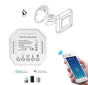 Modulo Pulsante WiFi Relè Smart da incasso per 503 Comando Vocale Alexa o Google - Foto 1 di 8