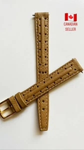 12mm Genuine Leather Tan Light Brown Wrist Watch Band Strap - Bild 1 von 5