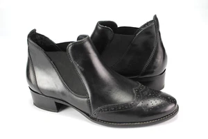 Botines mujer Paul Green T.37,5 Uk.4,5 cuero negro EXCELENTE F 63 - Imagen 1 de 5