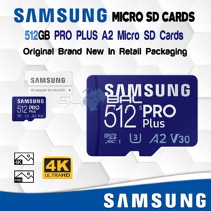 Tarjeta Samsung Micro SD 512 GB PRO Plus con Adaptador de Memoria A2 Lectura Rápida HD 4K FABRICANTE DE EQUIPOS ORIGINALES - Imagen 1 de 2