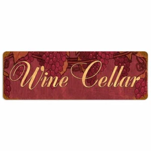 WINE CELLAR GRAPES CLUSTERS VINES 24" HEAVY DUTY USA MADE METAL ADVERTISING SIGN - Picture 1 of 1