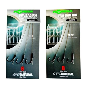 Korda PVA Bag Rig Barbed 18lb 3 Per Pack x 2 6rigs free bait extenda stops - Picture 1 of 7