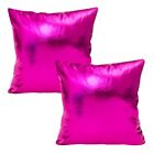 Set Of 2 Decorative Throw Pillow Covers Metallic Faux Leather Square Throw Pi...