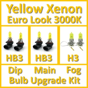 Warm White 3000K Yellow Xenon Headlight Bulb Set Main Dip Fog HB3 hb3 H3 Kit - Picture 1 of 1