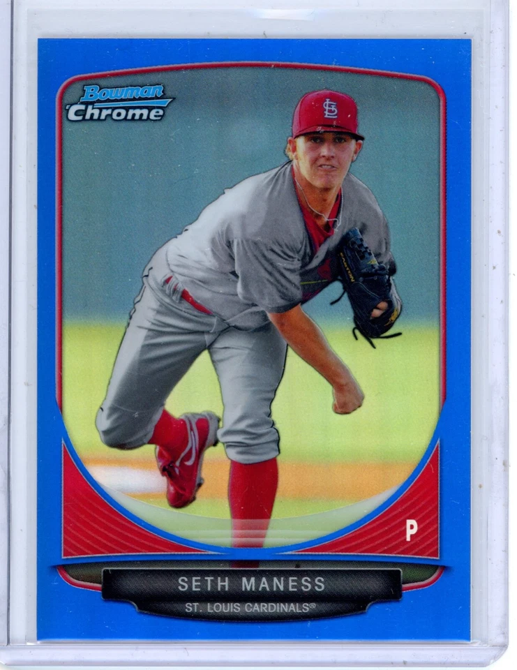 2013 Bowman Chrome Seth Maness BCP64 Blue Refractor 245/250 St. Louis Cardinals - Image 1 of 1