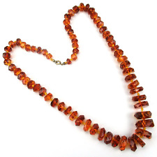 Wunderschöne Bernstein Kette Collier Halskette Amber Necklace Chain RARE 琥珀色