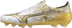 MIZUNO Soccer Football Shoes Alpha ELITE P1GA2462 White Gold Black Fast Shipping - Picture 1 of 6