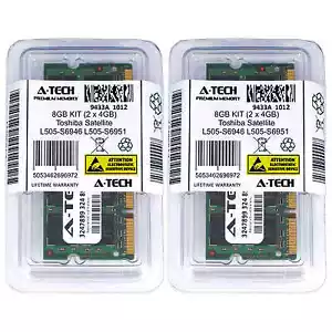 8GB KIT 2 x 4GB Toshiba Satellite L505-S6946 L505-S6951 L505-S6953 Ram Memory - Picture 1 of 1
