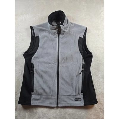 Chaleco polar REI vintage para mujer L gris negro cremallera completa bolsillos Polartec exterior Foto 1 de 4