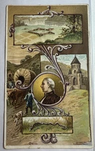 Vintage 1890's Trade Card - Arbuckles Ariosa Coffee - #8 History Of Ohio - Picture 1 of 2