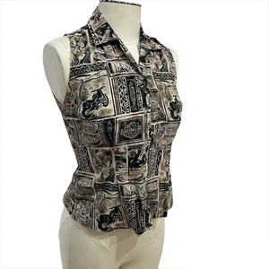 HARLEY DAVIDSON Fitted Motorcycle Hawaiian Style Sleeveless Button-Down, XS - Picture 1 of 9