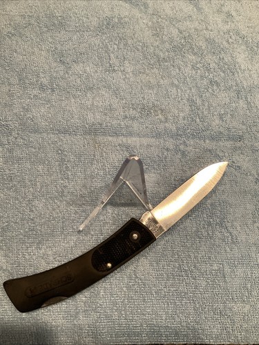 Schrade + USA SP7 Single Blade Black Synthetic Scales 5” Closed Good ...