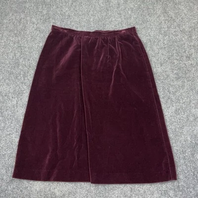 Falda Cos Cob Mujer Talla 32 Borgoña Terciopelo Aline Vintage Foto 1 de 4