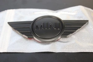 Matte black Mini Cooper Emblem Bonnet Badge Sticker JCW R53 R55 R56 R57 R58 R59 - Picture 1 of 5