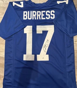 Camiseta personalizada firmada por Plaxico Burress de los Gigantes certificada por la JSA  - Imagen 1 de 4