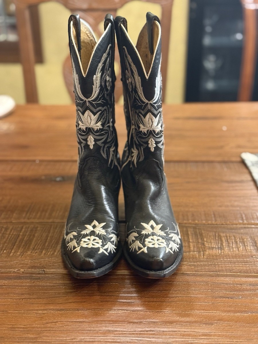 靴 Tony Lama Flower pattern western boots s-l400.jpg