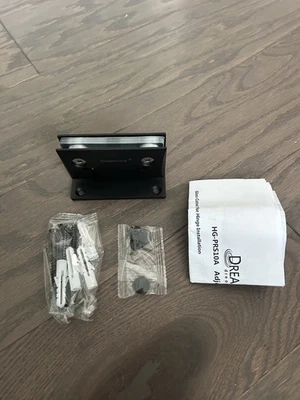 NUEVO Dreamline HG-PRS10A Bisagra de puerta de vidrio de ducha ajustable negro mate 85 grados Foto 1 de 3