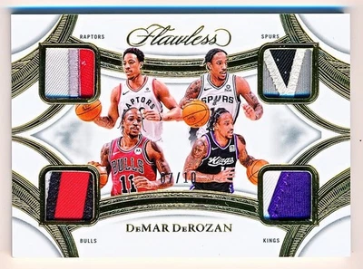 Parche dorado parches cuádruples impecable DeMar DeRozan 2024-25 #QP-DEM (07/10) Foto 1 de 2