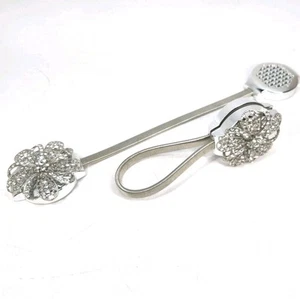 Crystal Curtain Tiebacks Window Drapery Holder Magnetic Curtain Holdbacks Pair - Picture 1 of 8