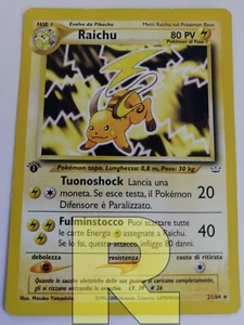 Raichu ® Neo Revelation 21/64 ® Rara ® Pokemon ® 1ª EDIZIONE Italiano ® EX+ - Picture 1 of 2