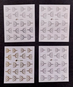 FOUR NAIL ART WATER TRANSFER STICKER DECALS - Picture 1 of 2