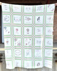 Freundschaft QUILT Antik Idaho Vintage 1930er Autogramm handgestickt 73x59 Boise - Bild 1 von 24