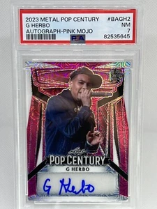 Blatt Metall Pop Century Auto G Herbo 2/7 rosa Mojo #BAGH2 PSA 7 - Bild 1 von 2