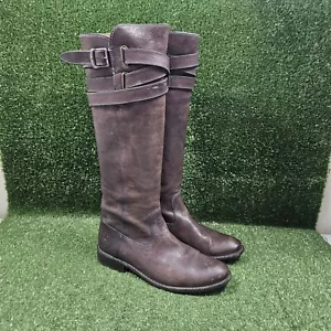 Frye Shirley 77750 Riemchen braun Leder kniehohe Reitstiefel Damengröße 8,5 - Bild 1 von 12
