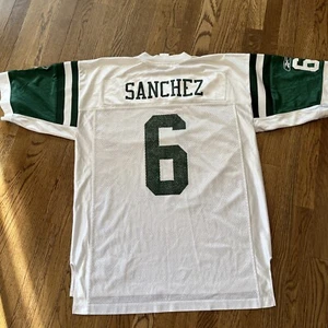 New Yorks Jets Sanchez jersey size large reebok white - Picture 1 of 4
